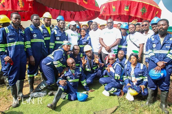 Workers of the community mining scheme launched in Amansie West