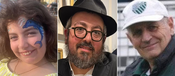 (From left) Matilda, Rabbi Eli Schlanger and Peter Meagher