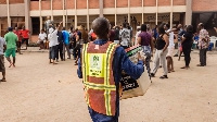 INEC official set up voting materials at a polling station in Ojuelegba, Lagos, on February 25, 2023