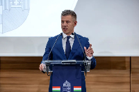 Hungary's PM Peter Magyar speaks at the Paks Nuclear Power Plant