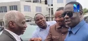 Gyakye Quayson (in dark glasses) with his lawyer after a court hearing on June 20