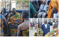 Screenshots of scenes from arrivals at Otumfuo's lecture