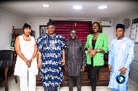 Daniel Osei Tuffuor [C] with His Excellency Dayo Adeoye [2nd from left], others during the visit