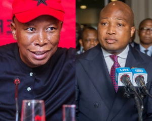Julius Malema (L) has said Ghana's evacuation of its nationals was unnecessary Julius Malema (L) has said Ghana's evacuation of its nationals was unnecessary