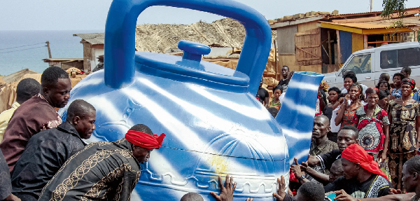 A priest and a fisherman were buried in a giant blue teapot in Ghana’s Central Region in 2009
