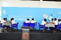 Some students who participated in the STEM hackathon