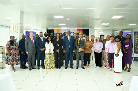 Simon Madjie in a group picture with the Colombian business delegation