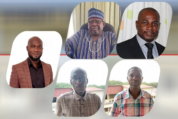 Prof. Benjamin Ghansah, Prof. Issifu Yidana (top left), Dr. Ephrem Kwaa-Aidoo (top right), Dr. Charl