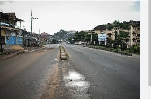 Streets in Freetown were largely deserted on Sunday after a curfew was declared