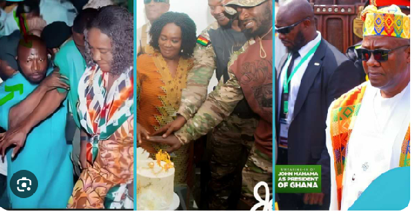 Naana Jane Opoku-Agyemang and Mahama captured with Musah Attah, alias “Kromo