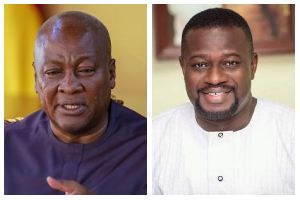A photo collage of John Dramani Mahama and Frank Annoh-Dompreh