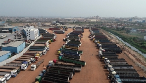 Aerial view of New Truck Park in Tema