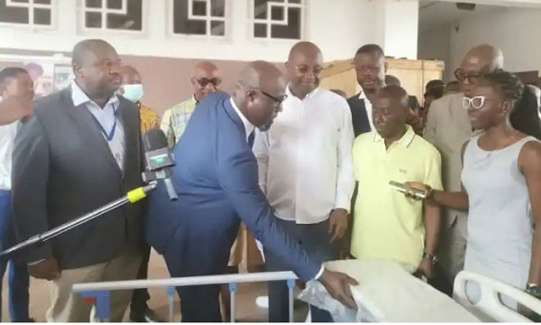 Kennedy Agyapong and some Staffs at the Komfo Anokye Teaching Hospital