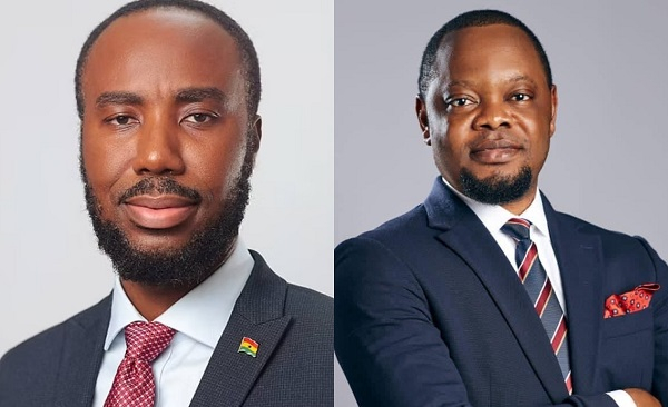 A photo collage of fmr NSB boss Kwabena Adu Boahene and Deputy Attorney General Dr Justice Srem Sai