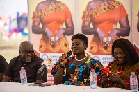 Afua Asantewaa (middle) is set to attempt a world record breaking longest singing marathon