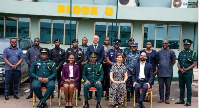 Comptroller-Gen of Immigration Samuel Basintale (seated middle) with dignitaries after the launch