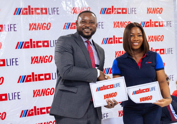 CM of Yango in Ghana, Tom Ofonime with MD of Glico Life Insurance, Maame Dufie Achampong-Kyei