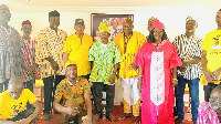 Alhaji Boniface Abubakar Saddique with some chiefs at Nandom in a group picture