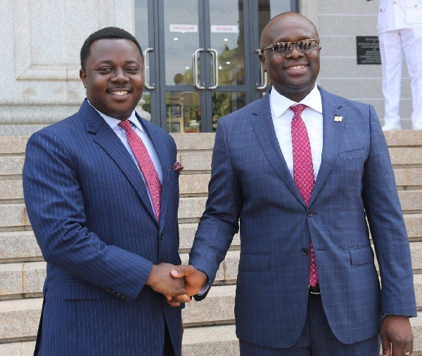 Reverend John Ntim Fordjour (left) and the late Minister for Defence, Dr Edward Omane Boamah