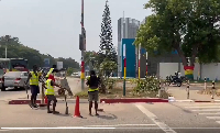 Some Zoomlion workers cleaning up the city