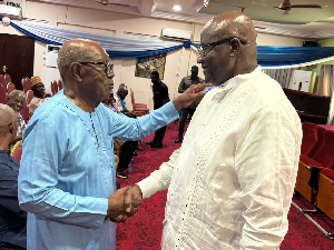 The former headmaster of Paul Afoko engaging him in a hearty chat