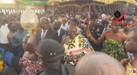 Arrival of the Asantehene for the symposium for the 150th anniversary of the Sagranti War at KNUST