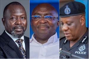 L:R - Attorney General Dr Dominic Ayine, Dr Mahamudu Bawumia and IGP Christian Tetteh Yohunu