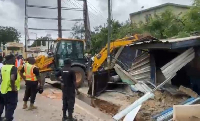 Snipped of demolition around the Baba Yara Sports Stadium