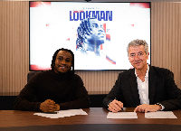 Ademola Lookman  (L) has signed for Atletico Madrid