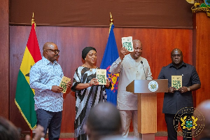 President John Dramani Mahama with other government officials during the launch of the Code