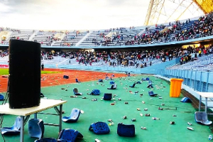 Dr Congo fans destroyed seats at the Kinshasa's Stade des Martyrs stadium