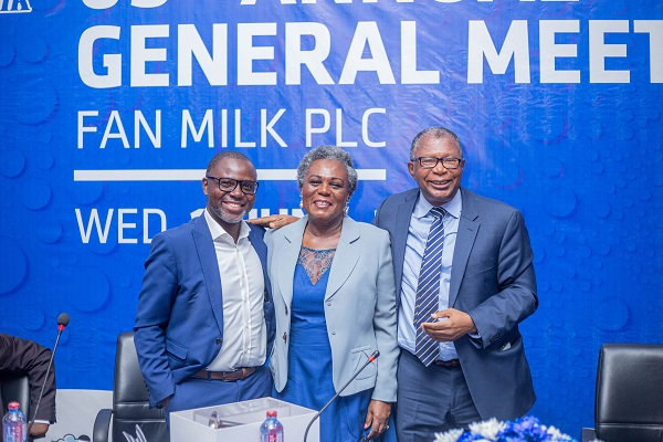 MD Lionel Parent with Dr. Charles Mensa outgoing Chair and Freda Duplan, New Chairperson