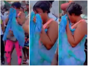 A middle-aged woman was caught shoplifting at Makola Market