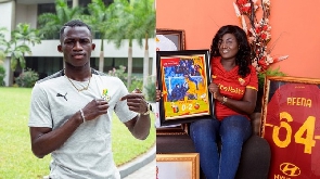 A photo of Felix Afena-Gyan and his mother, Juliet Adubea