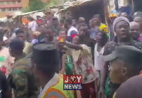 The angry youths confronted the KMA taskforce over the demolition of structures