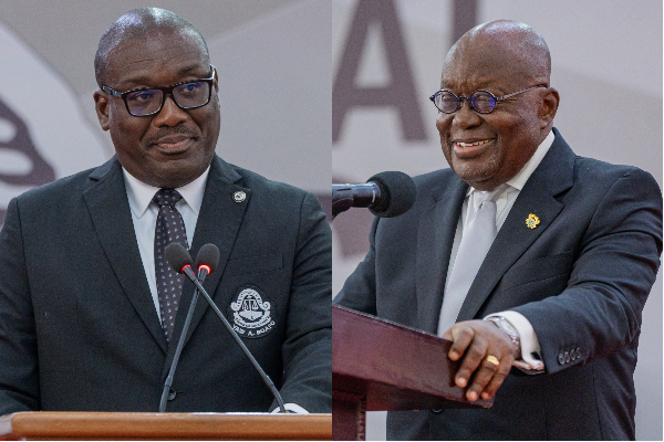 GBA president Yaw Acheampong Boafo and President Nana Akufo-Addo