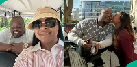 A picture collage late Zimbabwean businessman Wicknell Chivayo with his wife