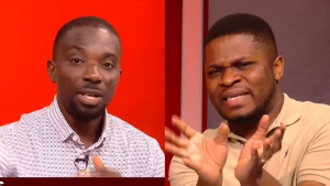 Dennis Miracles Aboagye and Sammy Gyamfi in a heated exchange