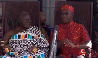 His Majesty Otumfuo Osei Tutu II (left) with Prime Minister  Dr. Keth Rowley