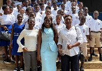 Founder of TRCPI, Raissa Sambou with some pupils