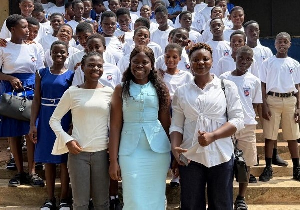 Founder of TRCPI, Raissa Sambou with some pupils