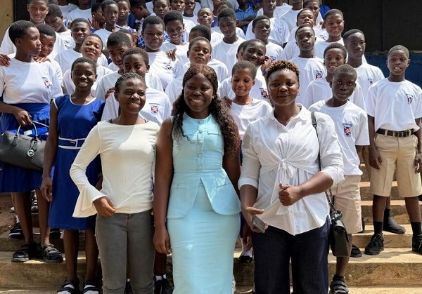 Founder of TRCPI, Raissa Sambou with some pupils