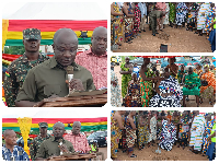 Collaged photos of the Kwabre East MCE, Mamponteng chief and other dignitaries