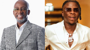 Rex Omar (L) has dismissed claims that he wanted to sabotage Stonebwoy