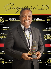 Daniel Asiedu with the award from the Global Well Respected CEOs Awards