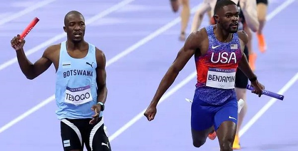 Botswana's Letsile Tebogo and USA's Benjamin