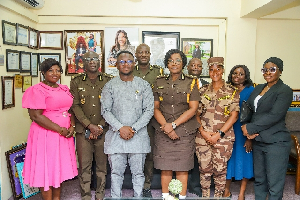 The MCE in a group photograph with Prisons Service officials