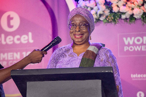 Former Chief Justice Sophia Akuffo speaking at the event