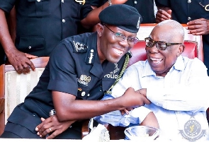 Inspector-General of Police Dr. George Akuffo Dampare with professor George Kofi Ansah Ofosu-Amaah