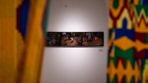 The exhibition juxtaposes the fate of trafficked African women on their often-perilous voyage